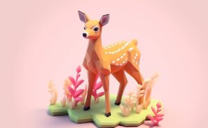 cute-deer-isometric-soft-pastel-colors