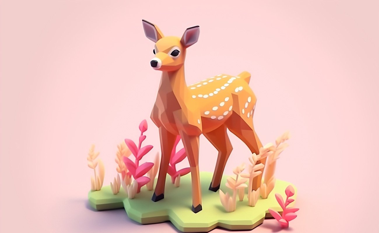 cute-deer-isometric-soft-pastel-colors